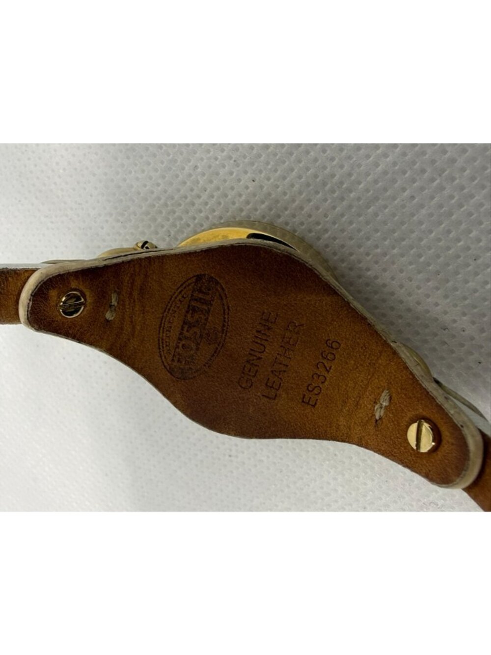 Fossil Georgia Women Gold-Tone Stainless Steel Watch White Leather Strap ES3266 - Picture 11 of 11